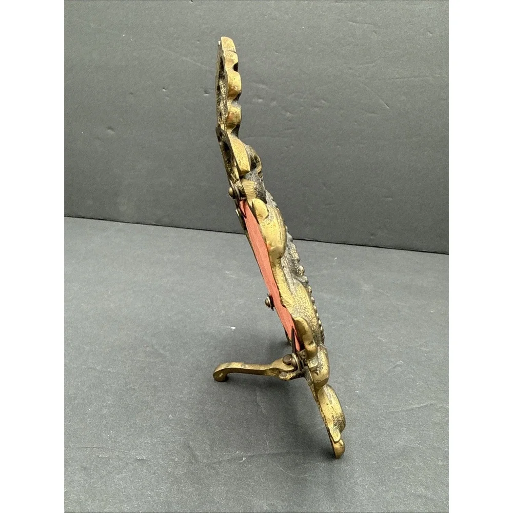 VTG Brass Art‎ Nouveau Intricate Ornate Easel Back Picture Frame